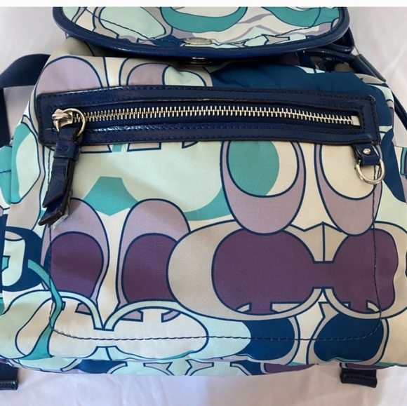 Coach EUC Kyra Scarf Print Medium Backpack - Picture 5 of 7